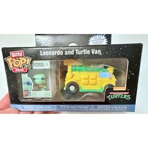 Funko Bitty Pop Rides TMNT Kids Micro Leonardo Turtle Van New Vinyl Figure Set